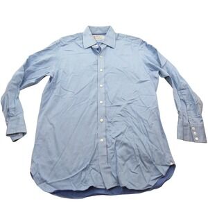 Turnbull & Asser Mens Light Blue Cotton Dress Shirt Made in England 15.5 39cm